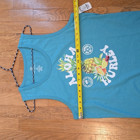 HURLEY BRAND MEN'S TEAL GREEN ALOHA PINEAPPLE HURLEY TANK TOP SIZE SMALL - Picture 12 of 16